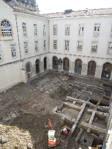 Vue gnrale de la fouille de la cour de la Chaufferie  SA Ville de Lyon