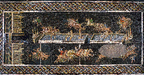 Mosaque dite "du cirque" trouve en 1806  l'angle de la rue Jarente et de la rue V.Hugo  Chr. Thioc, J.-M. Degueule, Muse gallo-romain de Lyon-Fourvire  